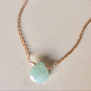 New gold plated amazonite Briolette necklace